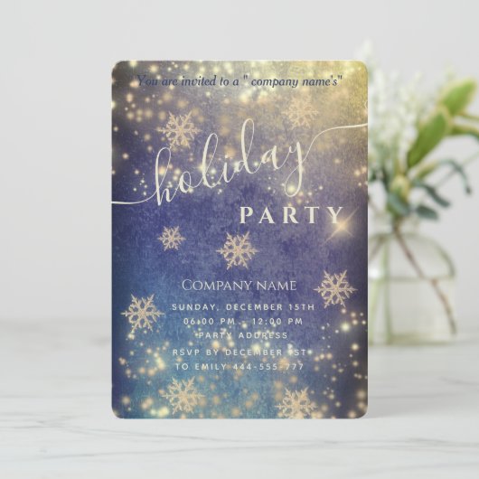 Kerst-feestfeest in de mousserende luxe kaart (Staand voorkant)