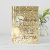 Kerst-feestfeest in Glittery Kaart (Staand voorkant)