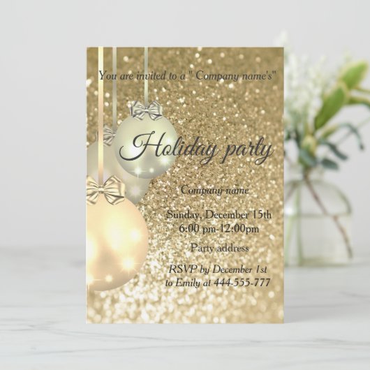 Kerst-feestfeest in Glittery Kaart (Staand voorkant)