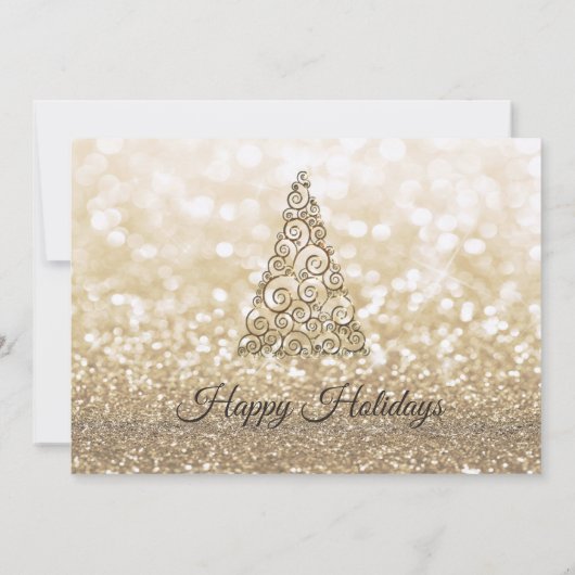 Kerst-feestfeest in Glittery Kaart (Achterkant)