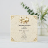 Kerst feesttijd formele uitnodiging goud (Staand voorkant)