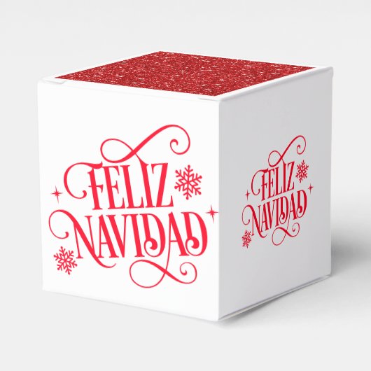 Kerst Feliz Navidad Favor Geschenkdoos Bedankdoosjes (Voorkant Zijde)