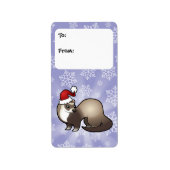 Kerst Ferret Gift Labels (Voorkant)