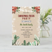 Kerst fiesta thema kaart (Staand voorkant)