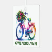 Kerst Fiets Liefhebber Custom Name Metalen Ornament (Voorkant links)