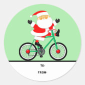 Kerst Fietscadeau Label Classic Ronde Sticker (Voorkant)