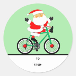 Kerst Fietscadeau Label Classic Ronde Sticker