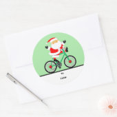 Kerst Fietscadeau Label Classic Ronde Sticker (Envelop)