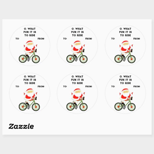Kerst Fietser Cadeau Labels (Vel)