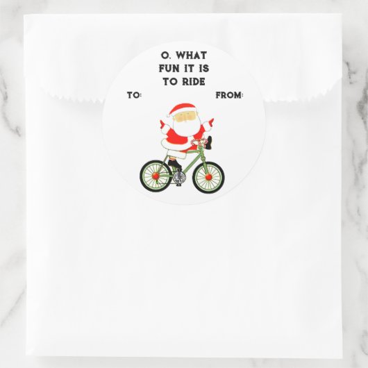 Kerst Fietser Cadeau Labels (Tas)