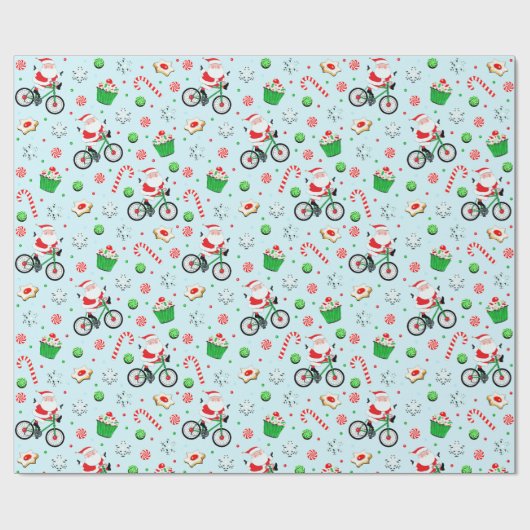 Kerst Fietstocht Cadeaupapier (Vlak)