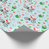 Kerst Fietstocht Cadeaupapier (Hoek)