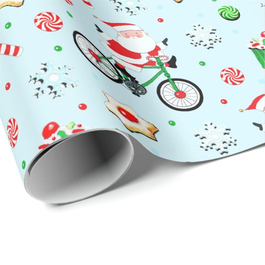 Kerst Fietstocht Cadeaupapier (Rol Hoek)