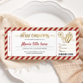 Kerst Film Nacht Cadeau Ticket Bon Kaart