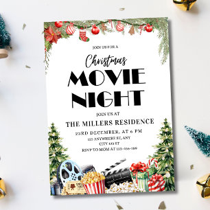 Kerst Film Nacht Feest Vakantie Familie Film Kaart