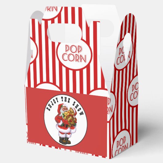 Kerst Film nacht popcorn party box Bedankdoosjes (Geopend)