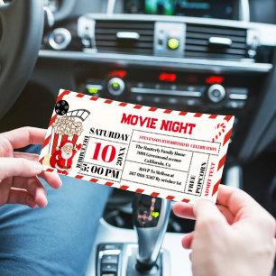 Kerst Film Nacht Verjaardag Party ticket Kaart