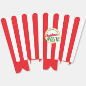 Kerst filmavond! Gestreepte feestelijke popcornbox Bedankdoosjes (Ongevouwen)