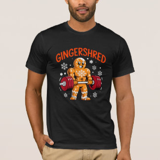 Kerst Fitness Gingerbread Grappige Workout Vakanti T-shirt