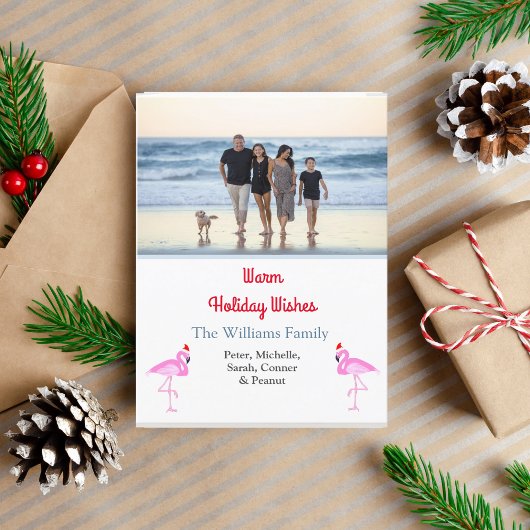 Kerst Flamingo 1 Foto Tropisch Eenvoudig  Feestdagen Kaart