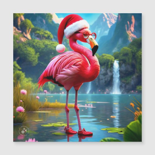 Kerst Flamingo Als Kerstman-47476 (Voorkant)