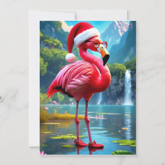 Kerst Flamingo Als Kerstman-47476 Kaart (Voorkant)
