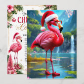 Kerst Flamingo Als Kerstman-47476 Kaart (Voorkant / Achterkant)