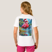 Kerst Flamingo Als Kerstman-47476 T-shirt (Achterkant volledig)