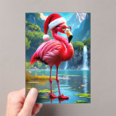 Kerst Flamingo Als Sinterklaas-47476 Acryl Uitnodigingen (Insitu (Draagbaar))