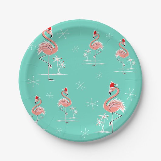 Kerst Flamingo Group papier bord (Voorkant)