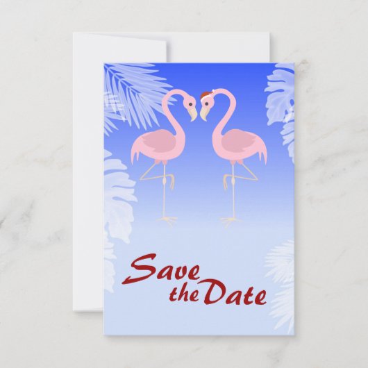 Kerst Flamingo Huwelijk Opslagdatum Save The Date (Voorkant)