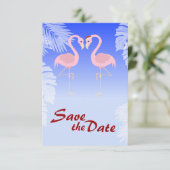 Kerst Flamingo Huwelijk Opslagdatum Save The Date (Staand voorkant)