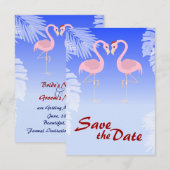 Kerst Flamingo Huwelijk Opslagdatum Save The Date (Voorkant / Achterkant)