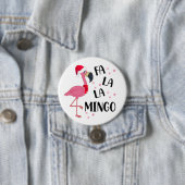 Kerst Flamingo Knop Ronde Button 7,6 Cm (In situ)