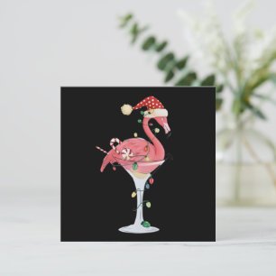 Kerst Flamingo Lichtjes Xmas Tropisch Dier Feestdagenkaart