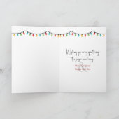 Kerst flamingo met vakantie krans kaart (Binnen)