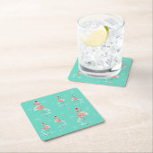 Kerst Flamingo Multi coaster vierkant Kartonnen Onderzetters (Insitu)