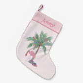 Kerst Flamingo Naam  Kleine Kerstsok (Voorkant (Hangend))