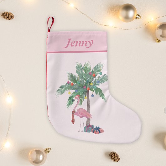 Kerst Flamingo Naam  Kleine Kerstsok
