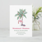 Kerst Flamingo Nieuw Thuis Hartelijke Groeten  Feestdagenkaart (Staand voorkant)