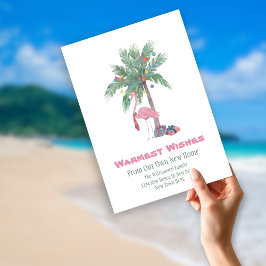 Kerst Flamingo Nieuw Thuis Hartelijke Wensen  Feestdagenkaart