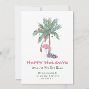 Kerst Flamingo Nieuw Thuis Prettige Feestdagen Feestdagenkaart