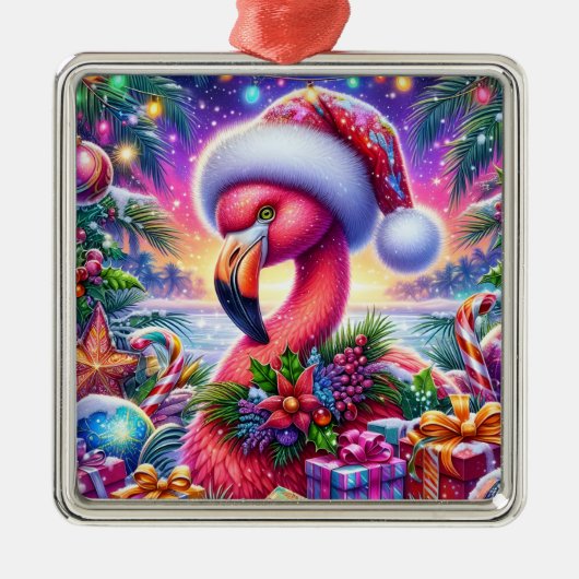 Kerst Flamingo Ornament (Voorkant)