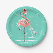 Kerst Flamingo papier bord (Voorkant)