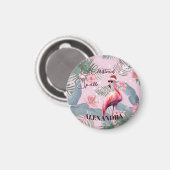 Kerst Flamingo Santa Hoed Tropisch Magneet (Voorkant / Achterkant)