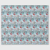 Kerst Flamingo schaatsen Cadeaupapier (Vlak)
