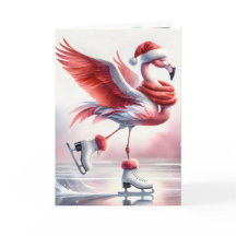 Kerst Flamingo schaatsen