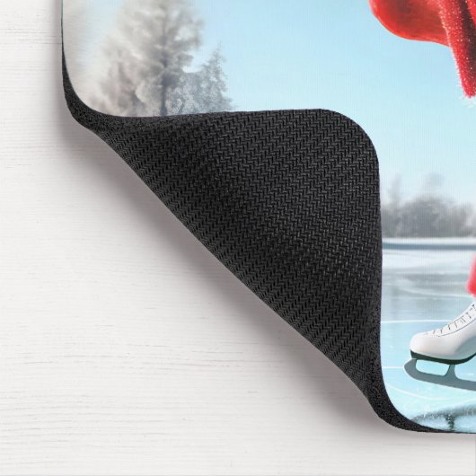 Kerst Flamingo schaatsen Muismat (Hoek)