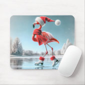 Kerst Flamingo schaatsen Muismat (Met muis)