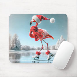 Kerst Flamingo schaatsen Muismat